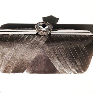 Nina Hypatia Pleated Satin Minaudière/Evening Bag